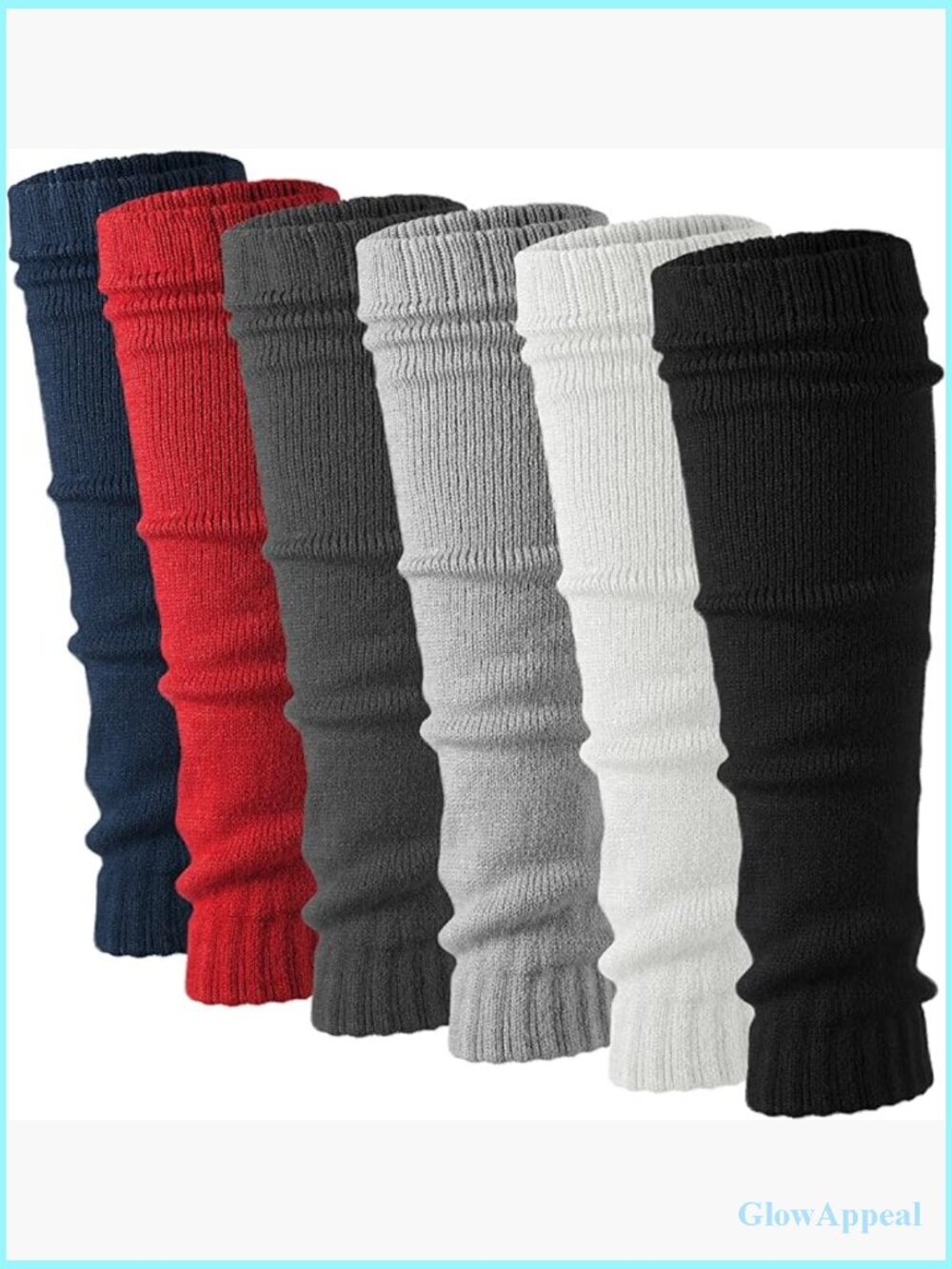 6 Pairs Ribbed Knit Thigh-High Leg Warmers for Dance Yoga Sports